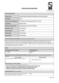 PO Ready Set Go Education and Services Specialist