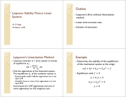 Linearization/Linear Systems