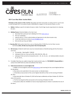 2013 Cares Run Silent Auction Rules