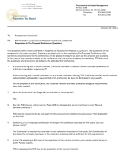 Pre-Proposal Questions RFP Number C1100104 Page of 25 chair