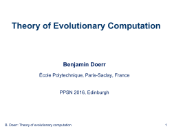 Theory of Evolutionary Computation