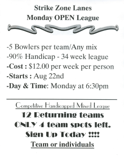 5 Bowlers per team/Any mix