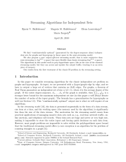 Streaming Algorithms for Independent Sets