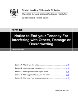 Notice to End your Tenancy For Interfering with Others, Damage or