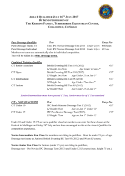 Pure Dressage Qualifier Test Entry Fee Pure Dressage Teams 3/4
