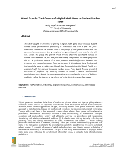 The Influence of a Digital Math Game on Student