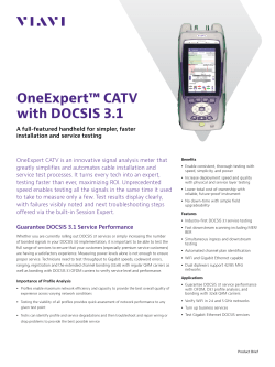 OneExpert™ CATV with DOCSIS 3.1