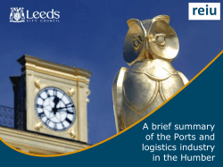 A Brief Summary of the Ports and Logistics Industry in