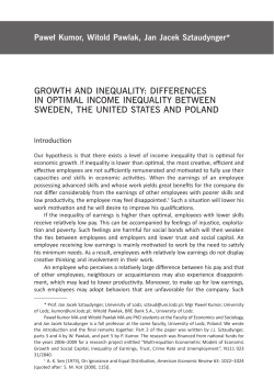 growth and InequalIty: dIfferenceS In optImal Income InequalIty
