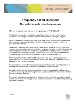 FAQ Performing Arts Venue Brisbane