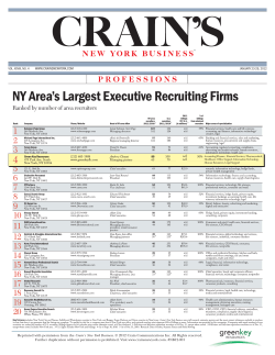 NY Area`s Largest Executive Recruiting Firms