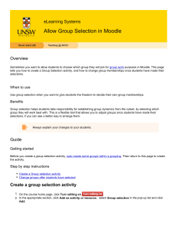 Allow Group Selection in Moodle