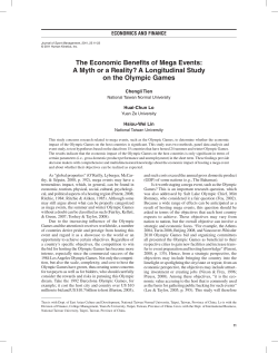 The Economic Benefits of Mega Events: A Myth or a Reality? A