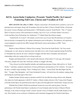 KCO, Aaron Kula Conductor, Presents `South Pacific: In
