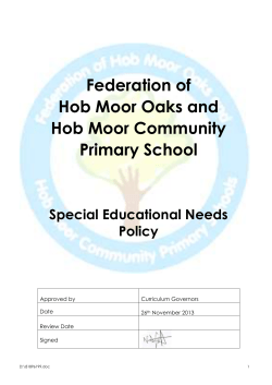Federation of - Hob Moor Community Primary Schools