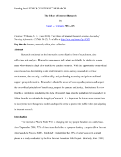 Running head: ETHICS OF INTERNET RESEARCH THE ETHICS
