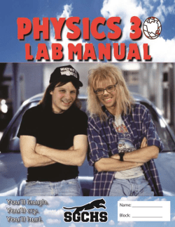 P30 Unit B: Coulomb`s Law and Curve Straightening