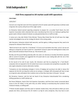 Irish firms exposed to UK market could shift operations