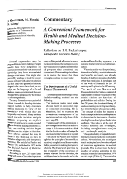 A Convenient Framework for Health and Medical Decision