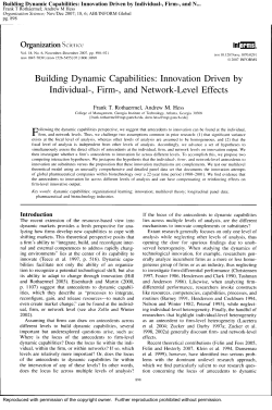 Building Dynamic Capabilities: Innovation Driven by Individual