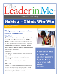 Habit 4 &ndash; Think Win-Win - Elm Grove Elementary PTA