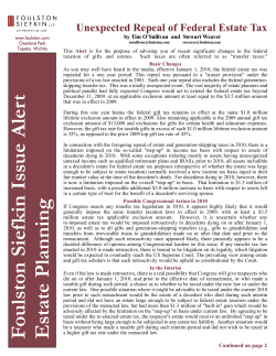 Unexpected Federal Estate Tax Repeal.qxd