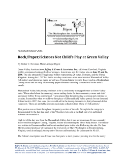 Rock/Paper/Scissors Not Child`s Play at Green Valley (Maine
