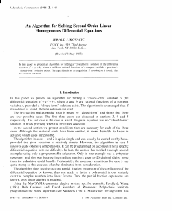 An Algorithm for Solving Second Order Linear Homogeneous