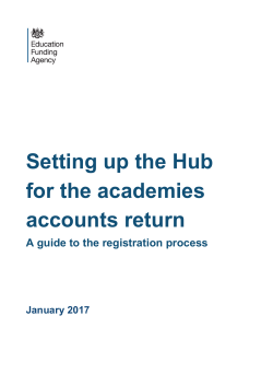 EFA setting up the Hub for the accounts return