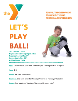 LET`S PLAY BALL! - Ashland Area YMCA
