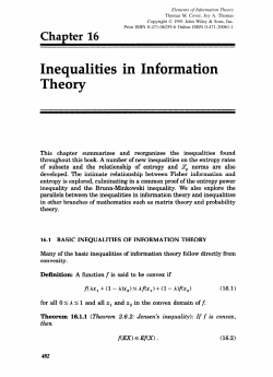 "Inequalities in Information Theory". In: Elements of Information Theory