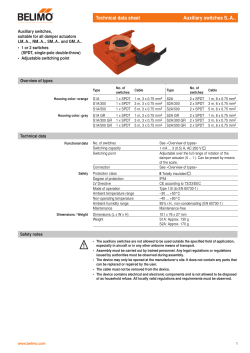 Technical data sheet Auxiliary switches S..A..