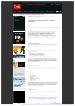 E-procurement for Communications: Complex