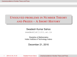 Unsolved problems in Number Theory and Prizes