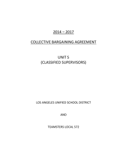 2014 &ndash; 2017 collective bargaining agreement unit s (classified