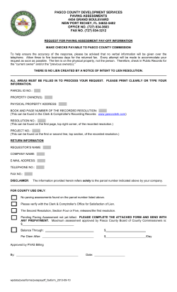 PVAS Payoff Fax Form