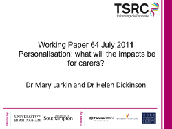 evidence required by third sector organisations to support carers as