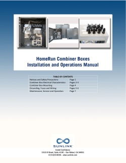 HomeRun Combiner Boxes Installation and Operations Manual