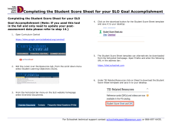 Completing the Student Score Sheet for your SLO Goal