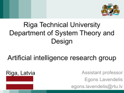 Riga Technical University Department of System Theory and Design