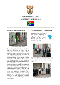 EMBASSY OF SOUTH AFRICA RUSKA 65, 100 00 PRAGUE 10