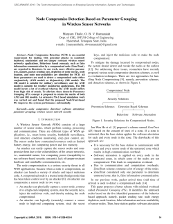 Node Compromise Detection Based on Parameter