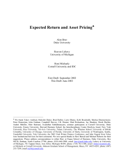 Expected Return and Asset Pricing