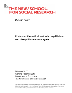 Duncan Foley Crisis and theoretical methods: equilibrium and