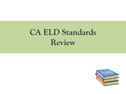 ELD Standards Part III Foundational Skills May: Designated