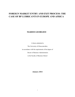 foreign market entry and exit process: the case of bp lubricants in