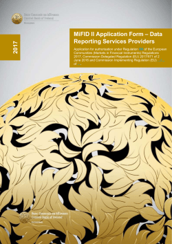 MiFID II Application Form - Data Reporting Services Providers