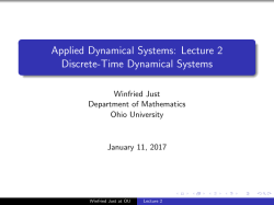 Lecture 2 Discrete-Time Dynamical Systems