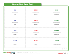 Make-a-Word Game Cards
