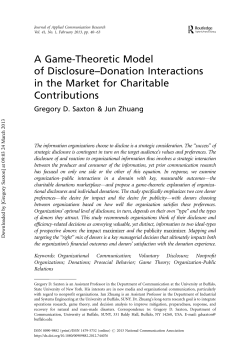A Game-Theoretic Model of Disclosure&ndash;Donation Interactions in the